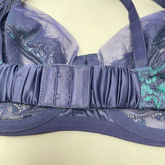 Wacoal Center Stage Underwire Bra Size 34C Blue Lace 855323 - Picture 8 of 10
